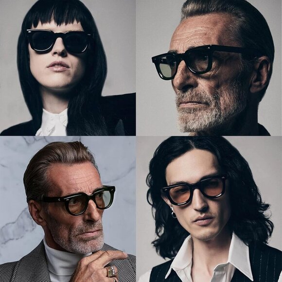 Square Sunglasses Unisex Thick Frame Vintage Retro UV400 Protection Shades - Picture 2 of 7